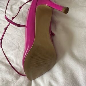ANDREA FENZI Pink Stiletto Heels with Ankle Straps
